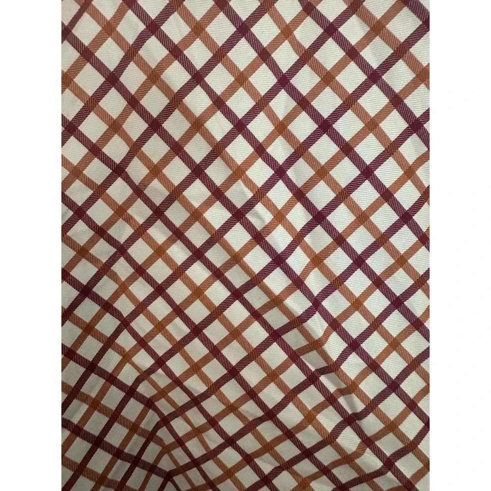 Banana Republic Dress Shirt Mens M 15-15 1/2 Plaid Orange /‎ Cranberry / Cream